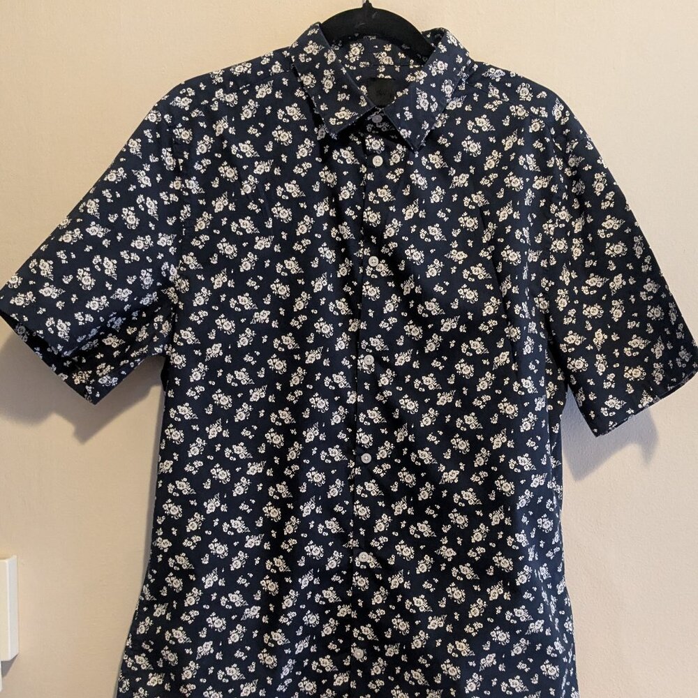 H&M Blue Floral Button Up